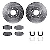 7512-03022 Drilled/Slotted Brake Rotors w/5000 Advanced Brake Pads Kit & Hardware [Silver], 2009-2012 Kia/Hyundai/Genesis, Posit - image 1