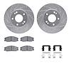 7512-03024 Drilled/Slotted Brake Rotors w/5000 Advanced Brake Pads Kit & Hardware [Silver], 2001-2005 Kia/Hyundai/Genesis, Posit - image 1