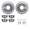 7512-03025 Drilled/Slotted Brake Rotors w/5000 Advanced Brake Pads Kit & Hardware [Silver], 2003-2008 Kia/Hyundai/Genesis, Posit - image 1