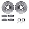 7512-03029 Drilled/Slotted Brake Rotors w/5000 Advanced Brake Pads Kit & Hardware [Silver], 2004-2006 Kia/Hyundai/Genesis, Posit - image 1