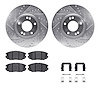 7512-03031 Drilled/Slotted Brake Rotors w/5000 Advanced Brake Pads Kit & Hardware [Silver], 2006-2011 Kia/Hyundai/Genesis, Posit - image 1