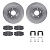 7512-03032 Drilled/Slotted Brake Rotors w/5000 Advanced Brake Pads Kit & Hardware [Silver], 2005-2010 Kia/Hyundai/Genesis, Posit - image 1