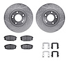 7512-03034 Drilled/Slotted Brake Rotors w/5000 Advanced Brake Pads Kit & Hardware [Silver], 2010-2013 Kia/Hyundai/Genesis, Posit - image 1