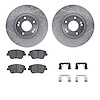 7512-03036 Drilled/Slotted Brake Rotors w/5000 Advanced Brake Pads Kit & Hardware [Silver], 2009-2016 Kia/Hyundai/Genesis, Posit - image 1