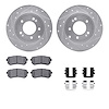 7512-03037 Drilled/Slotted Brake Rotors w/5000 Advanced Brake Pads Kit & Hardware [Silver], 2014-2019 Kia/Hyundai/Genesis, Posit - image 1