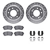 7512-03038 Drilled/Slotted Brake Rotors w/5000 Advanced Brake Pads Kit & Hardware [Silver], 2009-2016 Kia/Hyundai/Genesis, Posit - image 1