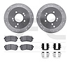 7512-03039 Drilled/Slotted Brake Rotors w/5000 Advanced Brake Pads Kit & Hardware [Silver], 2010-2016 Kia/Hyundai/Genesis, Posit - image 1