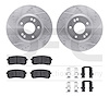 7512-03050 Drilled/Slotted Brake Rotors w/5000 Advanced Brake Pads Kit & Hardware [Silver], 2007-2012 Kia/Hyundai/Genesis, Posit - image 1
