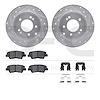 7512-03053 Drilled/Slotted Brake Rotors w/5000 Advanced Brake Pads Kit & Hardware [Silver], 2008-2011 Kia/Hyundai/Genesis, Posit - image 1