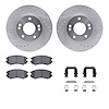7512-03057 Drilled/Slotted Brake Rotors w/5000 Advanced Brake Pads Kit & Hardware [Silver], 2007-2010 Kia/Hyundai/Genesis, Posit - image 1