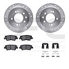 7512-03059 Drilled/Slotted Brake Rotors w/5000 Advanced Brake Pads Kit & Hardware [Silver], 2010-2010 Kia/Hyundai/Genesis, Posit - image 1
