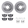 7512-03060 Drilled/Slotted Brake Rotors w/5000 Advanced Brake Pads Kit & Hardware [Silver], 2007-2008 Kia/Hyundai/Genesis, Posit - image 1