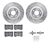 7512-03061 Drilled/Slotted Brake Rotors w/5000 Advanced Brake Pads Kit & Hardware [Silver], 2009-2014 Kia/Hyundai/Genesis, Posit - image 1