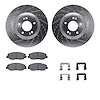 7512-03062 Drilled/Slotted Brake Rotors w/5000 Advanced Brake Pads Kit & Hardware [Silver], 2009-2011 Kia/Hyundai/Genesis, Posit - image 1