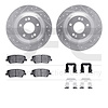 7512-03065 Drilled/Slotted Brake Rotors w/5000 Advanced Brake Pads Kit & Hardware [Silver], 2010-2016 Kia/Hyundai/Genesis, Posit - image 1