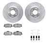 7512-03066 Drilled/Slotted Brake Rotors w/5000 Advanced Brake Pads Kit & Hardware [Silver], 2010-2016 Kia/Hyundai/Genesis, Posit - image 1