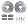 7512-03067 Drilled/Slotted Brake Rotors w/5000 Advanced Brake Pads Kit & Hardware [Silver], 2010-2011 Kia/Hyundai/Genesis, Posit - image 1