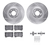 7512-03069 Drilled/Slotted Brake Rotors w/5000 Advanced Brake Pads Kit & Hardware [Silver], 2011-2014 Kia/Hyundai/Genesis, Posit - image 1