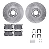 7512-03070 Drilled/Slotted Brake Rotors w/5000 Advanced Brake Pads Kit & Hardware [Silver], 2015-2017 Kia/Hyundai/Genesis, Posit - image 1