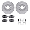 7512-03074 Drilled/Slotted Brake Rotors w/5000 Advanced Brake Pads Kit & Hardware [Silver], Fits Select Kia/Hyundai/Genesis, Pos - image 1