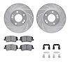7512-03075 Drilled/Slotted Brake Rotors w/5000 Advanced Brake Pads Kit & Hardware [Silver], 2011-2016 Kia/Hyundai/Genesis, Posit - image 1