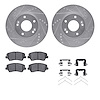 7512-03077 Drilled/Slotted Brake Rotors w/5000 Advanced Brake Pads Kit & Hardware [Silver], 2016-2021 Kia/Hyundai/Genesis, Posit - image 1