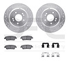 7512-03081 Drilled/Slotted Brake Rotors w/5000 Advanced Brake Pads Kit & Hardware [Silver], 2010-2017 Kia/Hyundai/Genesis, Posit