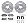 7512-03082 Drilled/Slotted Brake Rotors w/5000 Advanced Brake Pads Kit & Hardware [Silver], 2009-2009 Kia/Hyundai/Genesis, Posit - image 1