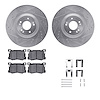 7512-03087 Drilled/Slotted Brake Rotors w/5000 Advanced Brake Pads Kit & Hardware [Silver], 2015-2017 Kia/Hyundai/Genesis, Posit - image 1