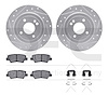 7512-03089 Drilled/Slotted Brake Rotors w/5000 Advanced Brake Pads Kit & Hardware [Silver], Fits Select Kia/Hyundai/Genesis, Pos - image 1