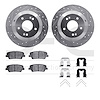 7512-03090 Drilled/Slotted Brake Rotors w/5000 Advanced Brake Pads Kit & Hardware [Silver], 2010-2019 Kia/Hyundai/Genesis, Posit - image 1
