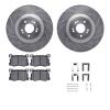 7512-03105 Drilled/Slotted Brake Rotors w/5000 Advanced Brake Pads Kit & Hardware [Silver], 2018-2020 Kia/Hyundai/Genesis, Posit - image 1
