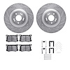 7512-03106 Drilled/Slotted Brake Rotors w/5000 Advanced Brake Pads Kit & Hardware [Silver], 2018-2020 Kia/Hyundai/Genesis, Posit - image 1