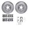 7512-03107 Drilled/Slotted Brake Rotors w/5000 Advanced Brake Pads Kit & Hardware [Silver], 2018-2020 Kia/Hyundai/Genesis, Posit - image 1