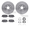 7512-03111 Drilled/Slotted Brake Rotors w/5000 Advanced Brake Pads Kit & Hardware [Silver], Fits Select Kia/Hyundai/Genesis, Pos - image 1