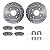 7512-03125 Drilled/Slotted Brake Rotors w/5000 Advanced Brake Pads Kit & Hardware [Silver], 1989-1998 Kia/Hyundai/Genesis, Posit - image 1