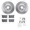 7512-10000 Drilled/Slotted Brake Rotors w/5000 Advanced Brake Pads Kit & Hardware [Silver], Fits Select Kia/Hyundai/Genesis, Pos - image 1