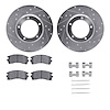 7512-11005 Drilled/Slotted Brake Rotors w/5000 Advanced Brake Pads Kit & Hardware [Silver], 1974-1974 Land Rover, Position: Fron - image 1
