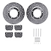 7512-11007 Drilled/Slotted Brake Rotors w/5000 Advanced Brake Pads Kit & Hardware [Silver], 1994-1999 Land Rover, Position: Fron - image 1