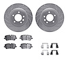 7512-11041 Drilled/Slotted Brake Rotors w/5000 Advanced Brake Pads Kit & Hardware [Silver], 2018-2020 Land Rover, Position: Rear - image 1