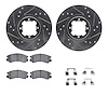 7512-13000 Drilled/Slotted Brake Rotors w/5000 Advanced Brake Pads Kit & Hardware [Silver], 1985-1994 Subaru, Position: Front - image 1