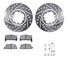 7512-13004 Drilled/Slotted Brake Rotors w/5000 Advanced Brake Pads Kit & Hardware [Silver], 1983-1989 Subaru, Position: Front - image 1