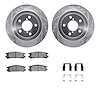 7512-13012 Drilled/Slotted Brake Rotors w/5000 Advanced Brake Pads Kit & Hardware [Silver], 1990-1994 Subaru, Position: Rear - image 1