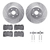 7512-13019 Drilled/Slotted Brake Rotors w/5000 Advanced Brake Pads Kit & Hardware [Silver], 2005-2020 Subaru, Position: Front - image 1