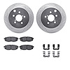 7512-13045 Drilled/Slotted Brake Rotors w/5000 Advanced Brake Pads Kit & Hardware [Silver], 2014-2018 Subaru, Position: Rear - image 1