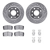 7512-19004 Drilled/Slotted Brake Rotors w/5000 Advanced Brake Pads Kit & Hardware [Silver], 1988-1992 Daihatsu, Position: Front - image 1