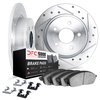7512-20040 Drilled/Slotted Brake Rotors w/5000 Advanced Brake Pads Kit & Hardware [Silver], 1987-1989 Jaguar, Position: Rear - image 2