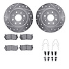 7512-21002 Drilled/Slotted Brake Rotors w/5000 Advanced Brake Pads Kit & Hardware [Silver], 1998-2003 Kia/Hyundai/Genesis, Posit - image 1