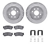 7512-21004 Drilled/Slotted Brake Rotors w/5000 Advanced Brake Pads Kit & Hardware [Silver], 2001-2003 Kia/Hyundai/Genesis, Posit - image 1