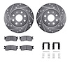 7512-21007 Drilled/Slotted Brake Rotors w/5000 Advanced Brake Pads Kit & Hardware [Silver], 2003-2005 Kia/Hyundai/Genesis, Posit - image 1